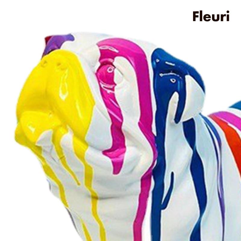 Mô Hình Chú Chó Bằng Nhựa Resin Phong Cách Graffiti Dùng Trang Trí Văn Phòng