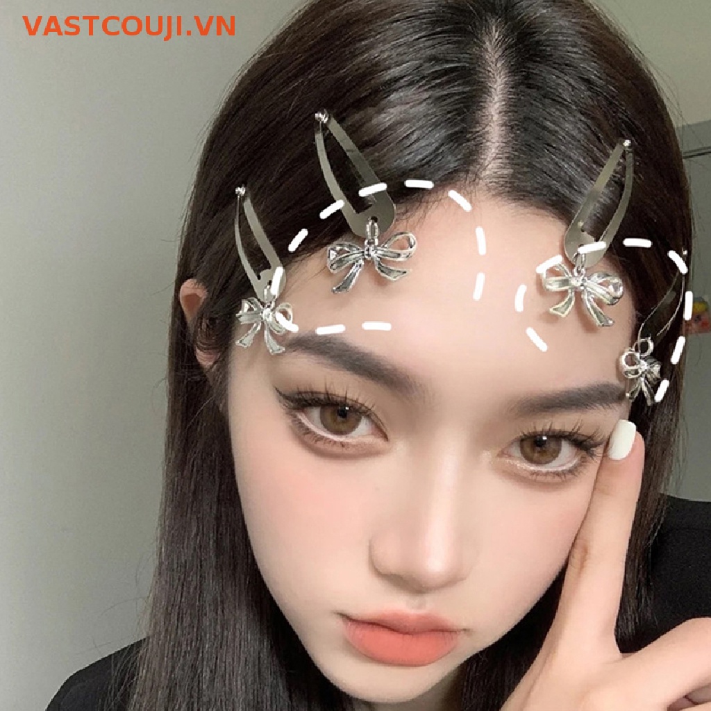 1 Kẹp Tóc Kim Loại Hình Học / Nơ / Trái Tim Thời Trang Cho Nữ