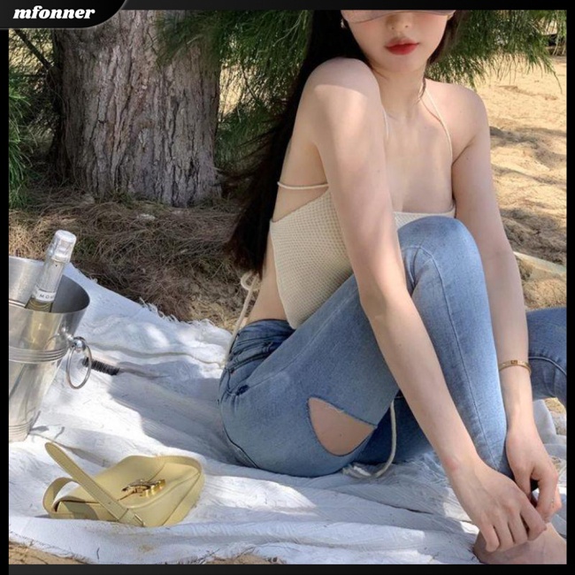 Áo Hai Dây Mùa Hè Ôm Dáng Hở Lưng Gợi Cảm Cho Nữ