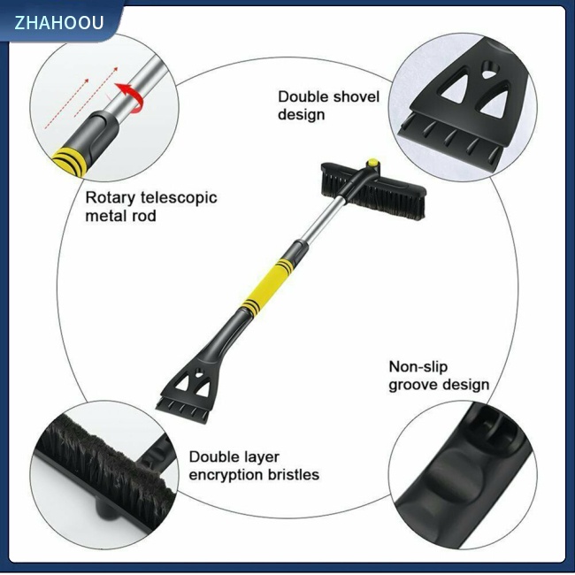 ☃Nhà Cửa☃ Dụng Cụ Cào Tuyết Cho Kính Chắn Gió Xe Hơi 3 Trong 1