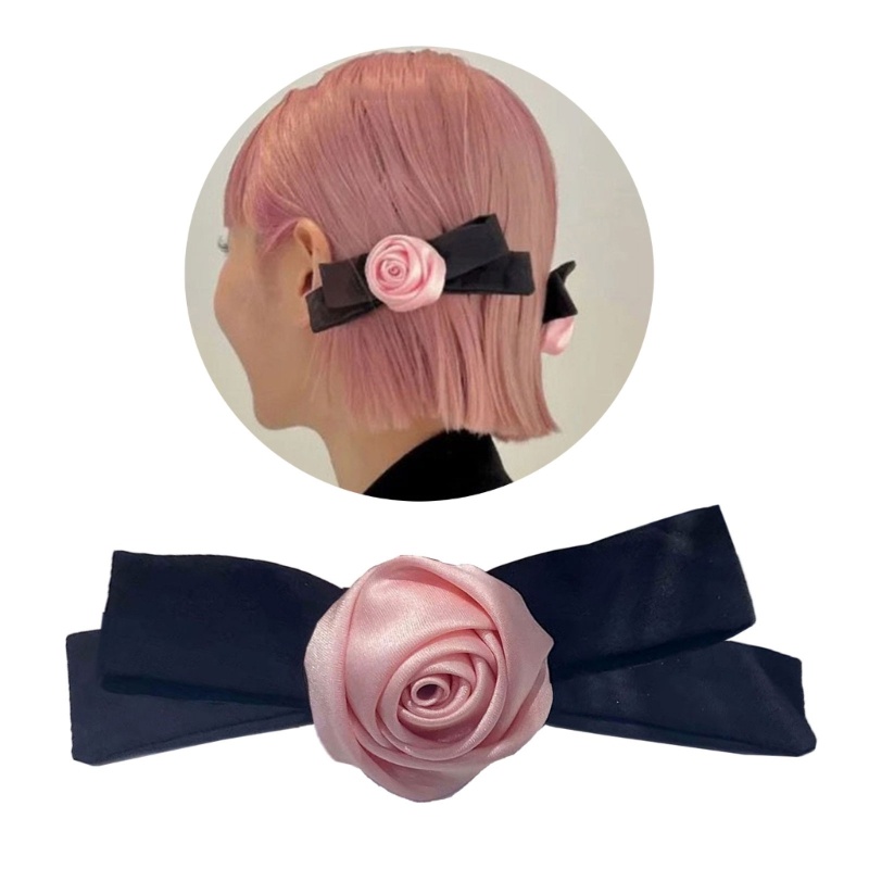 Kẹp Tóc Hình Hoa Hồng Ngọt Ngào Cho Nữ