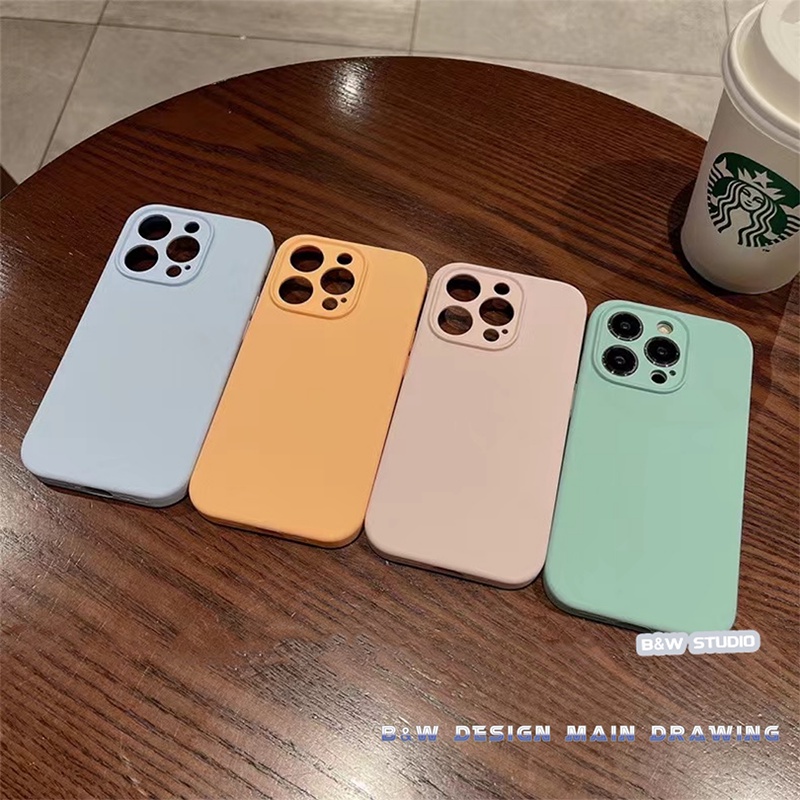 Ốp Điện Thoại Silicon Dẻo Màu Bưởi / Xanh Dương Thời Trang Chống Sốc / Trượt Cho IPhone 14 13 12 11 Pro Max 14Plus