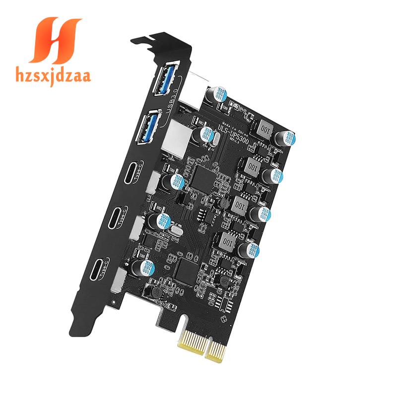 Thẻ Mở Rộng PCIe 5 Cổng (3X USB C,2X USB 3.0-A) PCI Cho Windows 10 / 8 / 7 Và MAC OS 10.8.2
