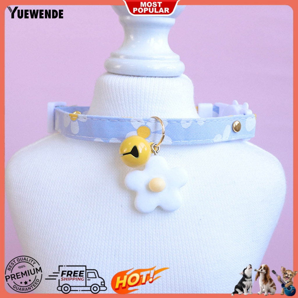 Ye.b Vòng Cổ Thủ Công Mịn Màng Có Chuông Sành Điệu Dành Cho Chó Mèo