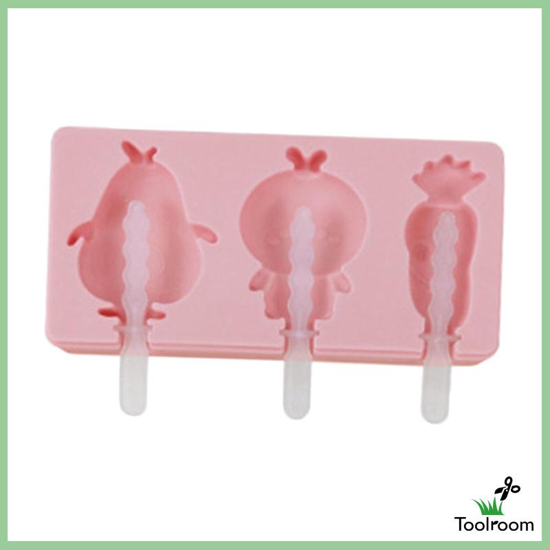 Bộ Dụng Cụ Làm Kem Que Hình Hoạt Hình Dễ Thương Tháo Rời Được