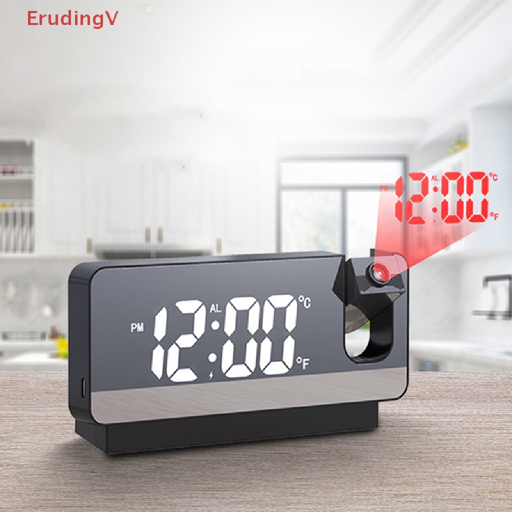 [ErudingV] Đồng Hồ Báo Thức Điện Tử Chiếu Đèn LED Kỹ Thuật Số Mới 2023 Với Pr