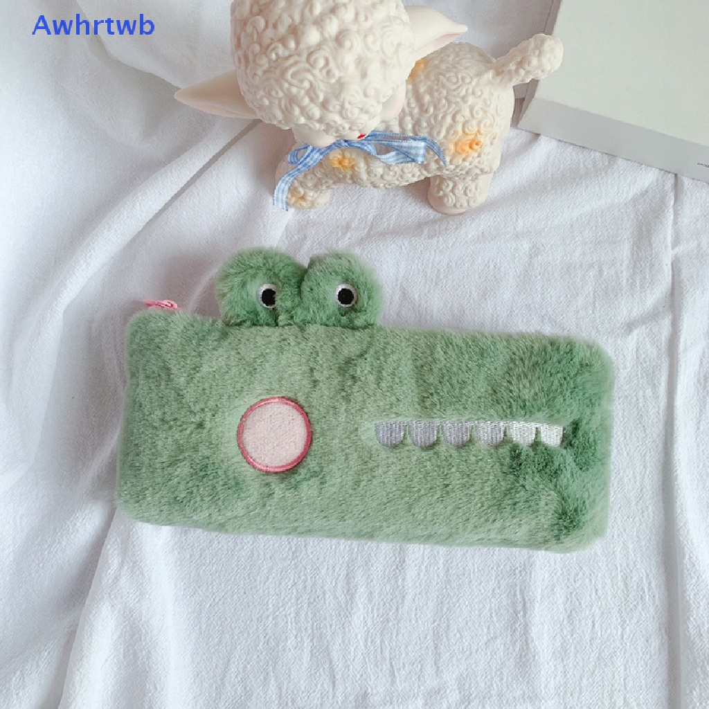 Túi Đựng Bút Chì / Mỹ Phẩm Phủ Lông Họa Tiết Hoạt Hình Dễ Thương Để Bàn Tiện Dụng Mới