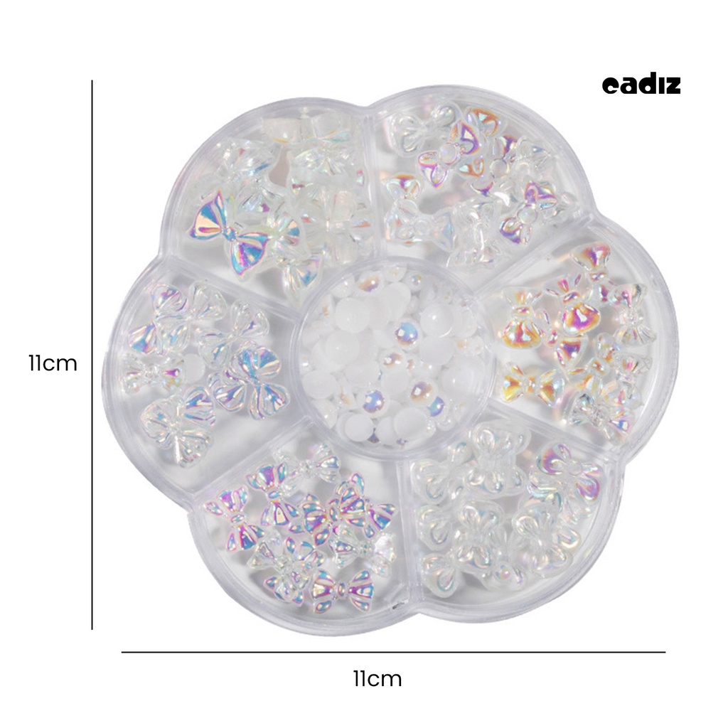 1 Hộp Nhãn Dán Hình Nơ Đính Ngọc Trai Giả Bằng Nhựa Resin Dễ Thương Dùng Trang Trí Móng Tay Nghệ Thuật DIY