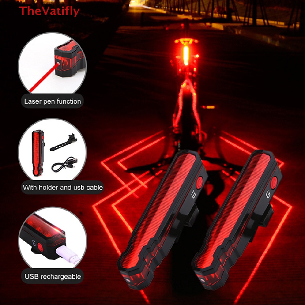 Set 1 / 2 Đèn LED Cảnh Báo 5 Bóng 3 Chế Độ Gắn Đuôi Xe Đạp