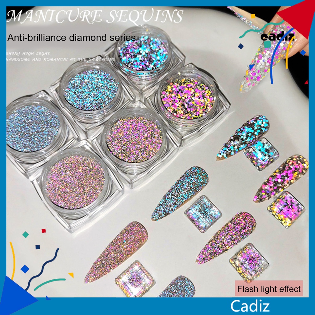 1 Bột Kim Tuyến Lấp Lánh Độ Bóng Cao Dễ Dán 6 Màu Tùy Chọn Dùng Trang Trí Móng Tay DIY