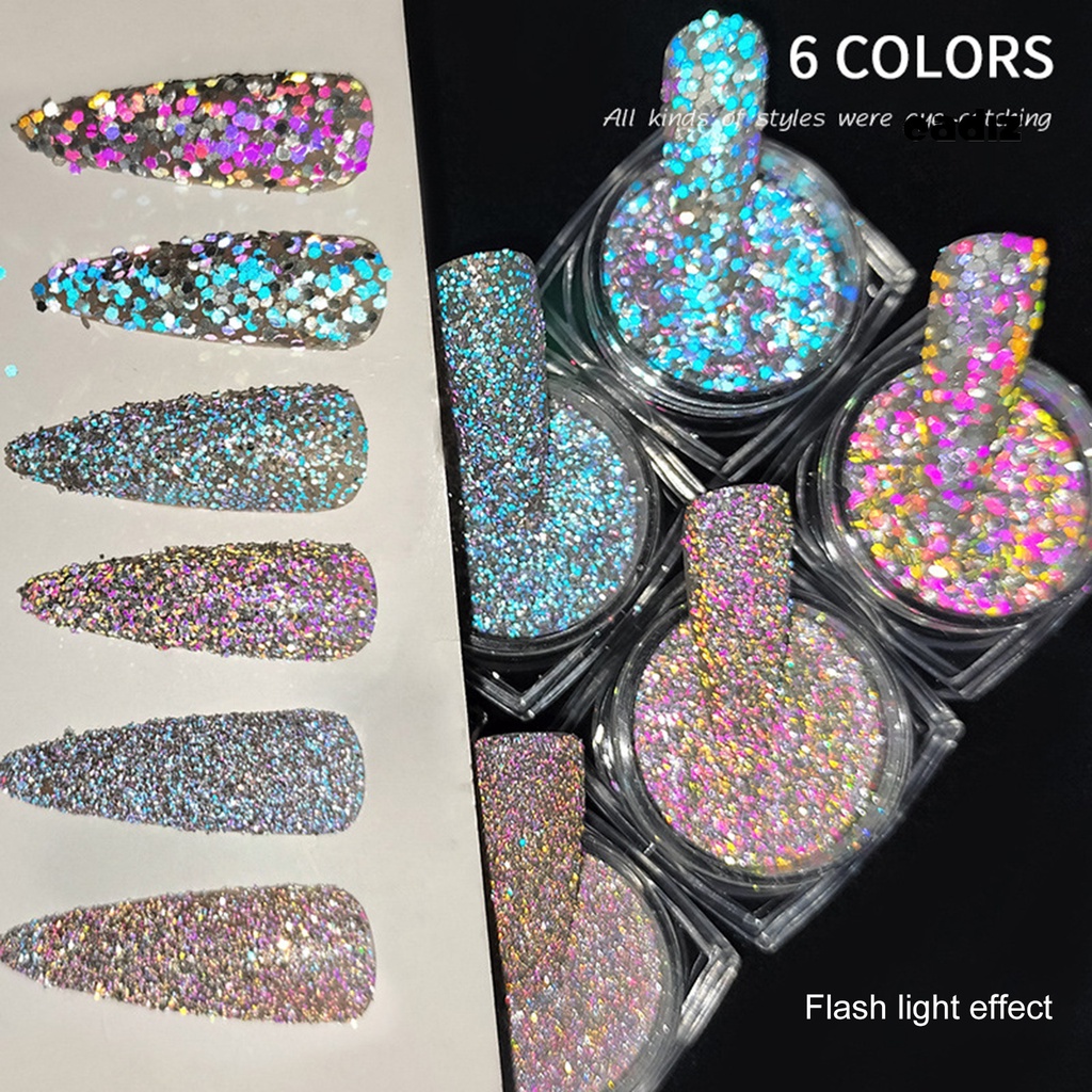 1 Bột Kim Tuyến Lấp Lánh Độ Bóng Cao Dễ Dán 6 Màu Tùy Chọn Dùng Trang Trí Móng Tay DIY