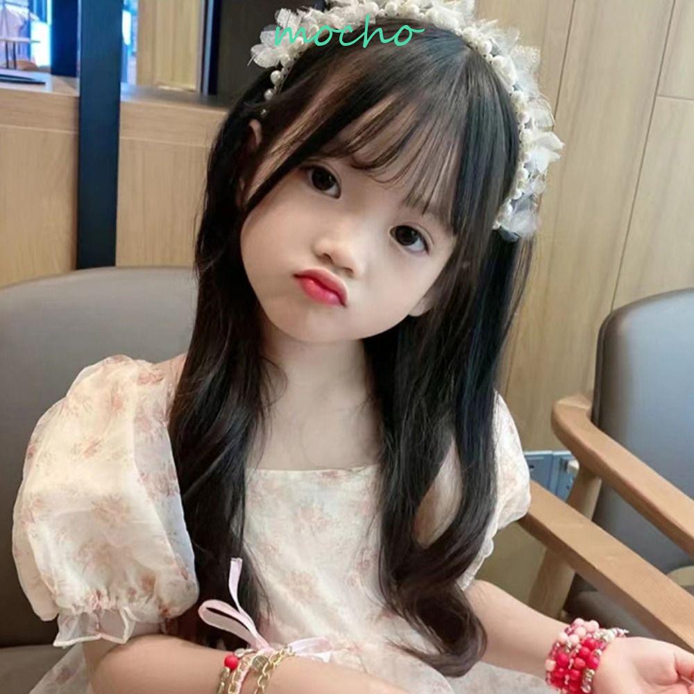 Tóc Giả Xoăn Dài Vô Hình Bằng Sợi Tổng Hợp Cách Nhiệt Thời Trang Cho Bé