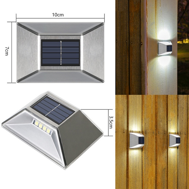 Đèn LED Năng Lượng Mặt Trời Bằng Thép Không Gỉ Chống Thấm Nước Trang Trí Sân Vườn / Cầu Thang / Hành Lang