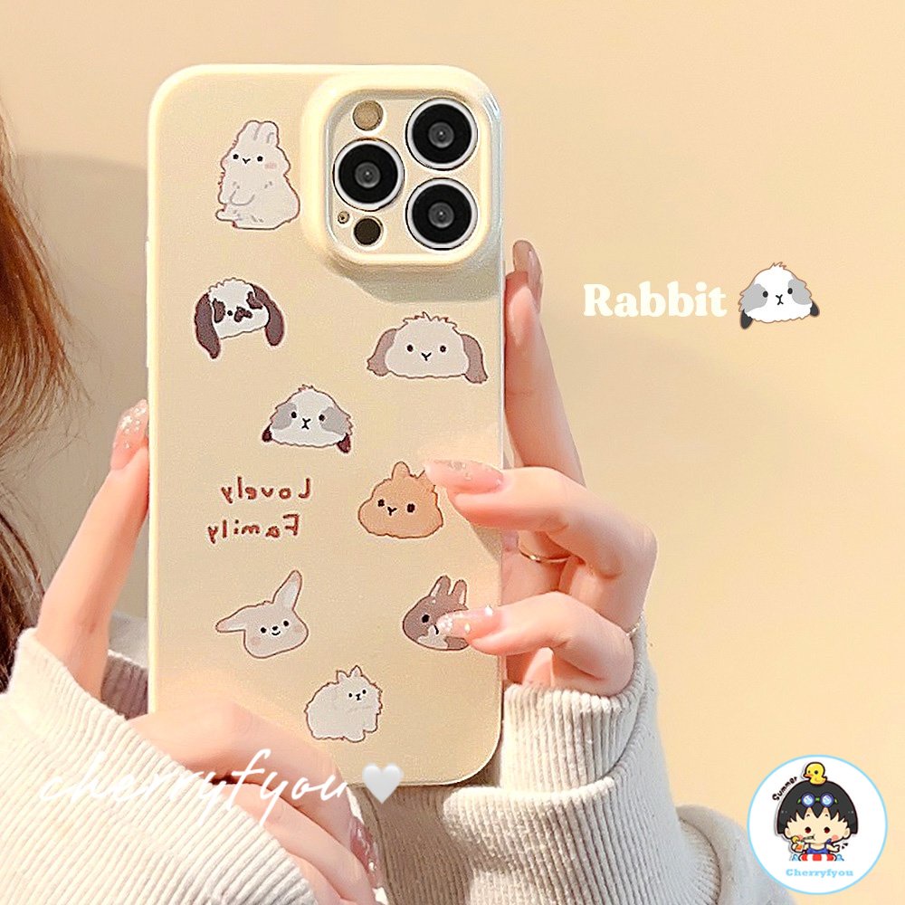 Ốp Điện Thoại TPU Dẻo Họa Tiết Hoạt Hình Chú Thỏ Dễ Thương Chống Trầy Cho IPhone 11 12 13 14 Pro Max