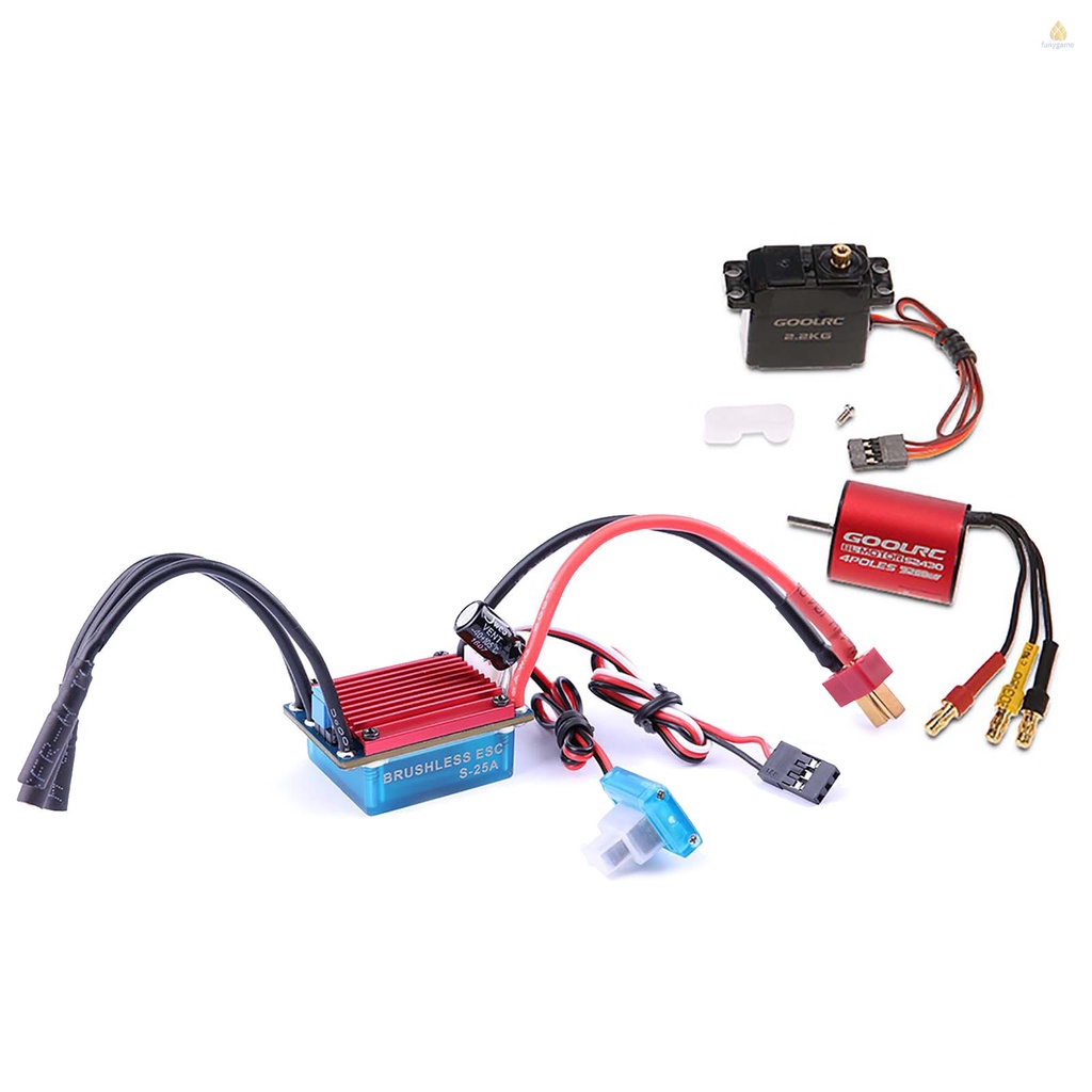 Động Cơ Không Chổi Than S2430 7200KV 25A ESC 2.2kg Cho Xe Điều Khiển Tỉ Lệ 1 / 14 1 / 16 1 / 18
