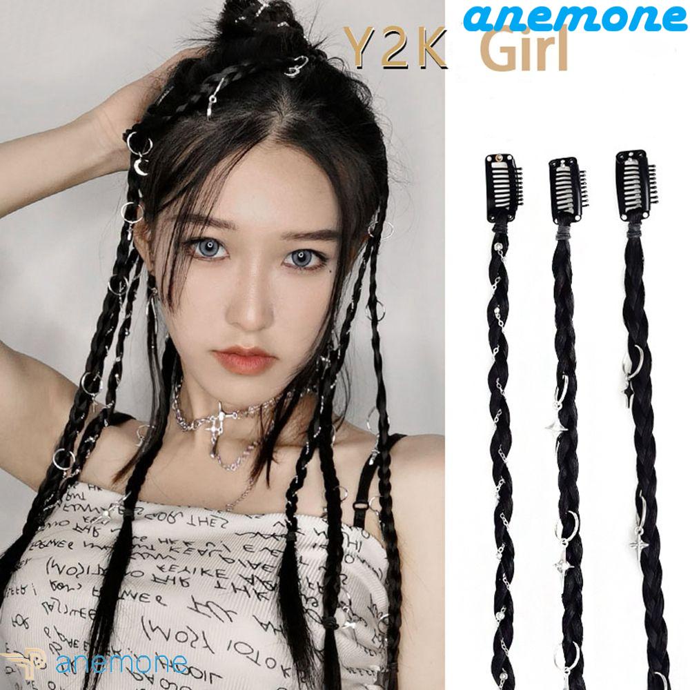 Tóc Giả Thắt Bím Đuôi Ngựa Bằng Sợi Tổng Hợp Y2K Dành Cho Nữ