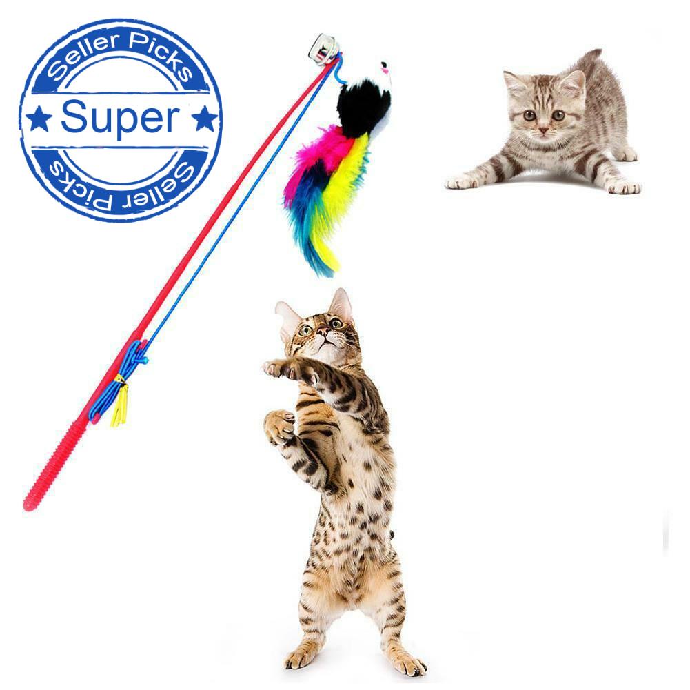Đồ Chơi Cần Câu Co Giãn Nhiều Màu Sắc B2J1 Dành Cho Mèo Cưng