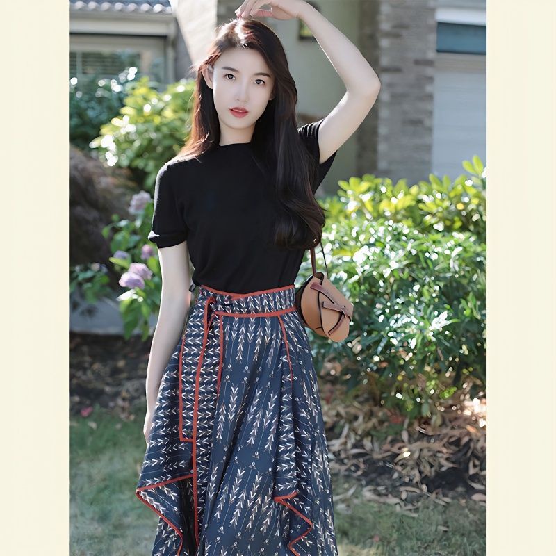 Bán Chạy✨Đầm Thiết Kế Cao Cấp Họa Tiết Hoa Phong Cách Hồng Kông Cổ Điển Thời Trang Mùa Hè Hàng Mới 2023