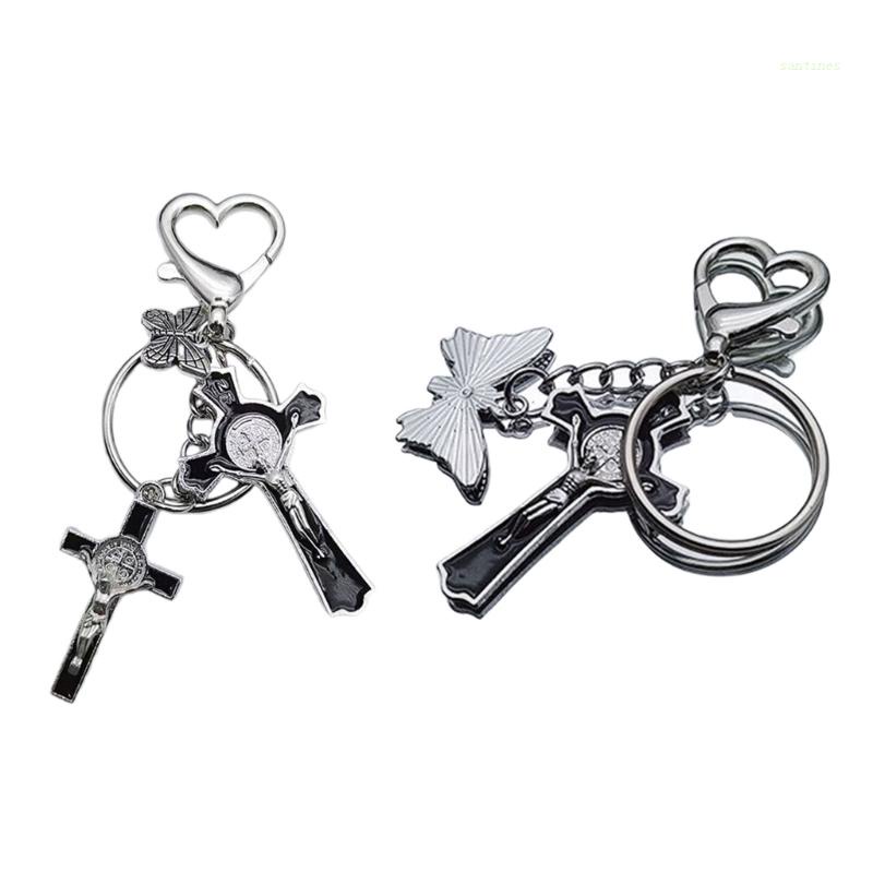 Móc Khóa Hình Bướm / Chữ Thập Phong Cách Punk Dành Cho Nữ