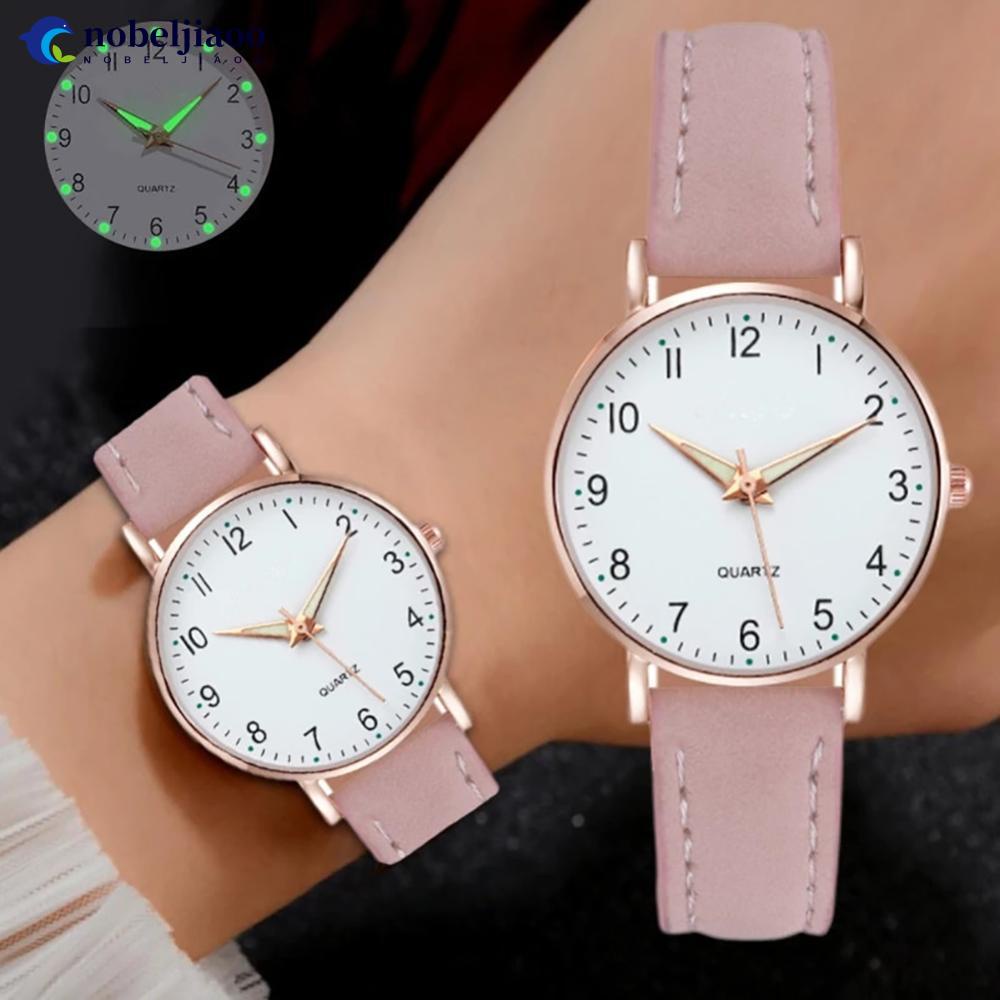 Đồng Hồ Đeo Tay NOBELJIAOO L7N5 Dây Da Mặt Hình Trái Tim Thiết Kế Đơn Giản Thời Trang Cho Nữ