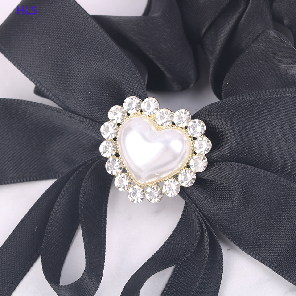 Dây Buộc Tóc Phô Mai Đính Đá Kim Cương Trái Tim Siêu Nữ Tính Chất Lượng Cao