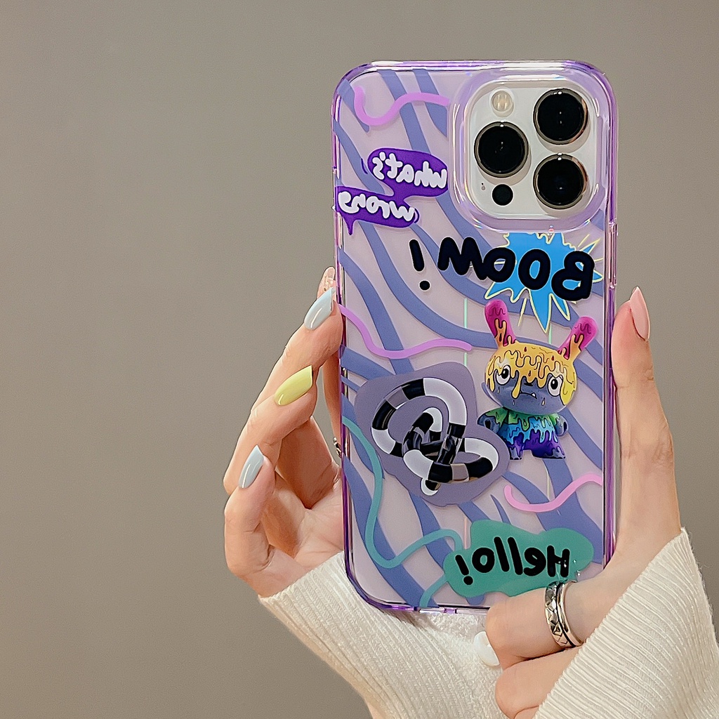 Ốp Điện Thoại tpu Dẻo Trong Suốt Họa Tiết Hoạt Hình Độc Đáo Chống Sốc Chống Rơi Cho iPhone 11 12 13 14 PRO Max