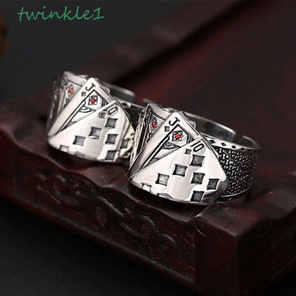 Nhẫn Hở Mạ Kim Loại Kiểu Hình Học Phong Cách Hip hop Hàn Quốc Cho Nam