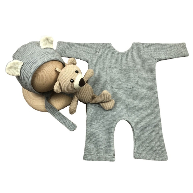 Bộ Áo Liền Quần Hình Gấu Và Nón Đội Dành Cho Chụp Hình Em Bé Trai Gái