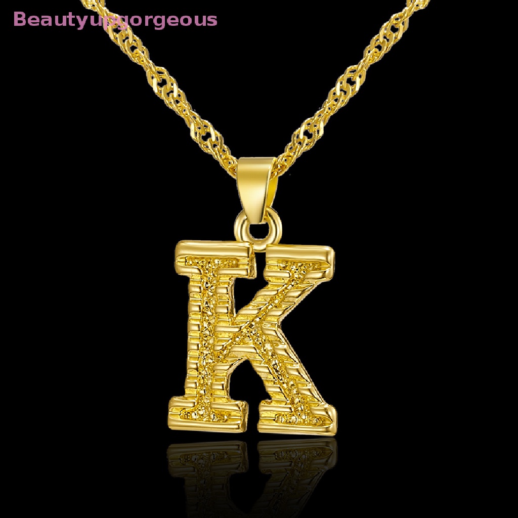 Vòng cổ Mặt Chữ Cái Từ A-Z Bằng Thép Không Gỉ Màu Vàng Thời Trang Cho Nam Và Nữ 1 Cái