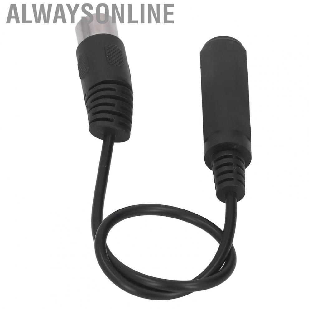Alwaysonline 6.35mm Female To 5pin MIDI Adapter Cable  5 Pin 1 Ft 1ft Long Plastic Metal for DVD Players MP3