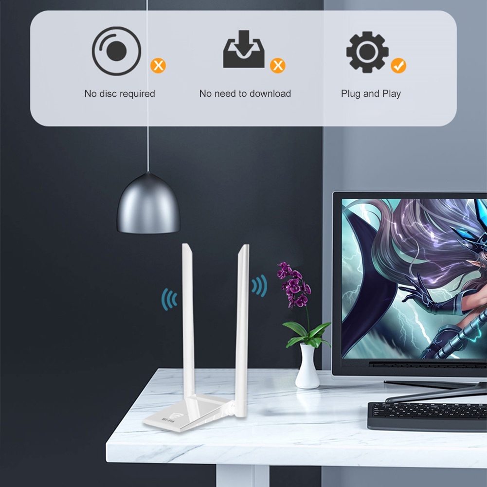 Usb Thu Sóng WiFi 6 Băng Tần Kép 3.0 1800Mbps Thẻ