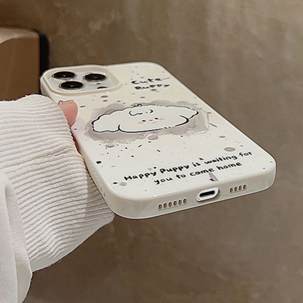 Ốp Điện Thoại TPU Mềm Chống Sốc / Dấu Vân Tay In Hình Chú Chó Dễ Thương Cho IPhone 11 12 13 14 Pro Max X XR 8 7 Plus SE