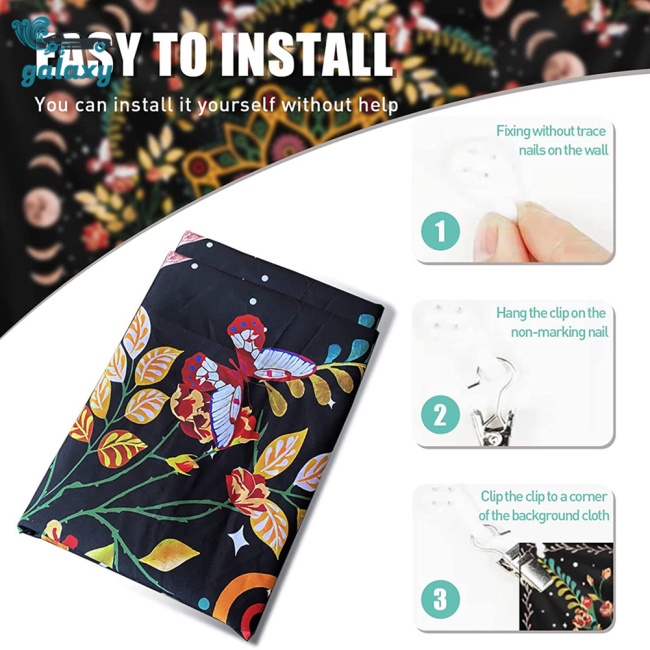 Galaxy Thảm Treo Tường In Họa Tiết Mandala Bohemian Kích Thước 150 X 130cm / 60 X 50Inch Trang Trí Phòng Ngủ