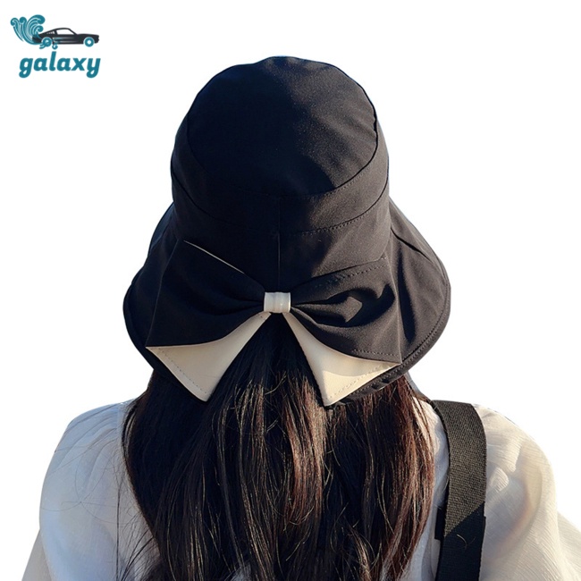 Galaxy Nón Tai Bèo Vành Rộng Chống Nắng Đính Nơ Thời Trang Mùa Hè Cho Nữ