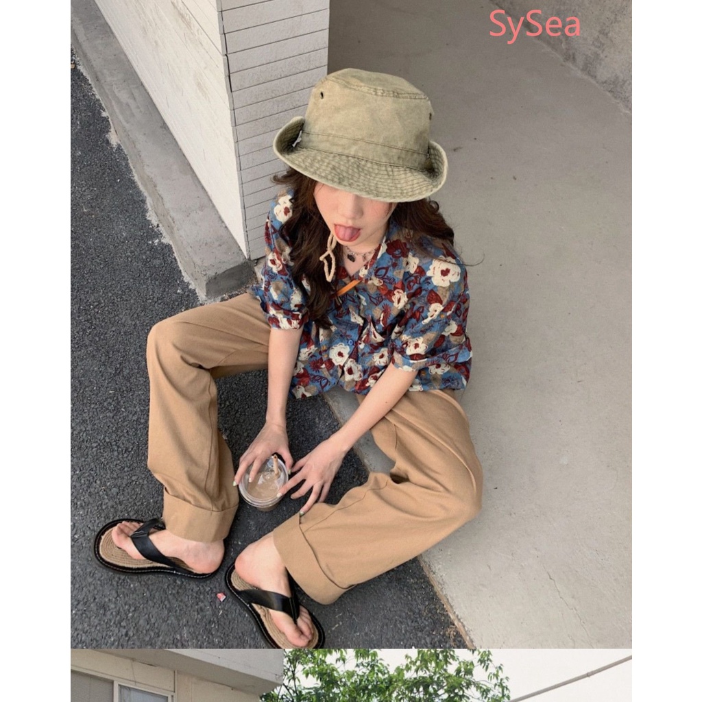 Áo Sơ Mi Họa Tiết Hoa Phong Cách Retro Hàn Quốc