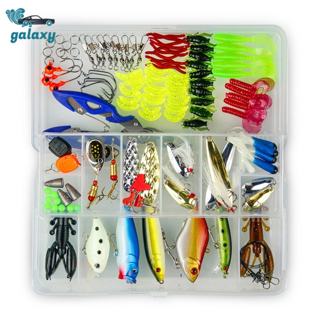Galaxy Set 120 Mồi Giả Nhử Cá Bằng Nhựa Trong Suốt Kèm Hộp Đựng