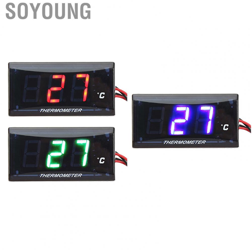 Soyoung Motorcycle Water  Easy To Install High Definition Digital Display M10 Sensor Thread Motorbike LCD Tempt Gauge Durable DC 12V for