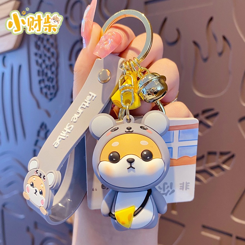 Móc Khóa Hình Chú Thỏ Shiba Inu Hoạt Hình Đáng Yêu