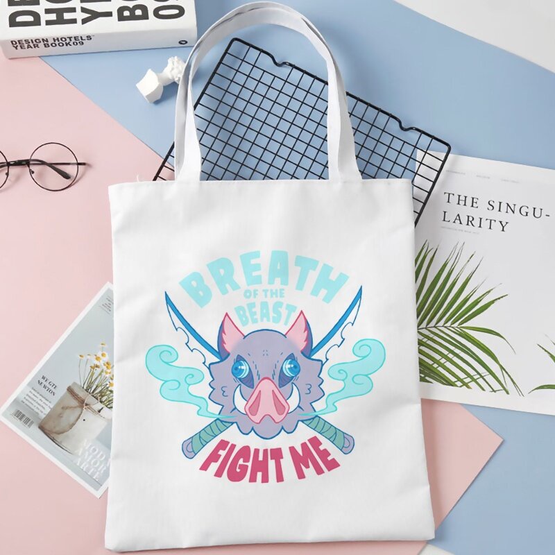 Túi tote cotton In Hình Demon Slayer Rengoku Inosuke Nezuko Kimetsu No Yaiba Zenitsu