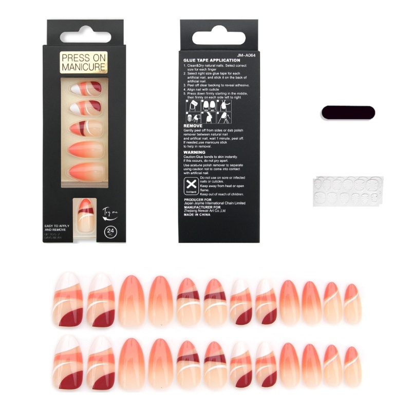 Time * Móng Tay Giả Acrylic Dạng Nhấn Màu Gradient Kèm Đầu Nhấn