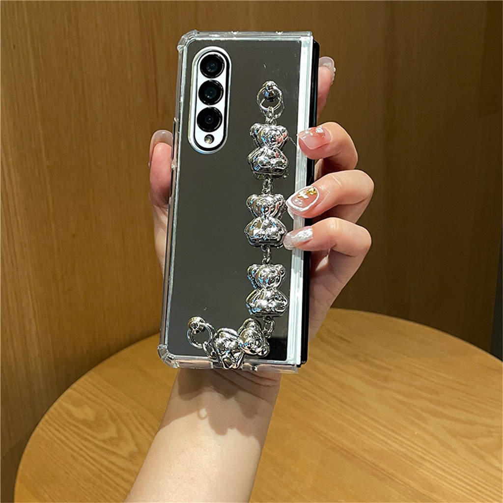 Ốp Điện Thoại Mặt Gương 3D Chống Sốc Cho Samsung Galaxy Z Fold 3 5G Z Fold3 4 Z Fold3