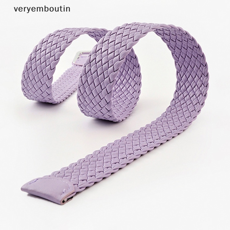 Thắt Lưng Bện Dây Khóa Vuông Màu Kẹo Đơn Giản Thời Trang Hàn Quốc Cho Nữ