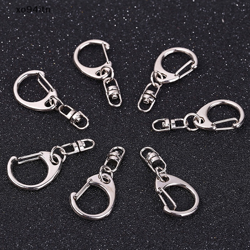 Set 10 Móc Khóa Ngắn Màu Bạc Bóng DIY