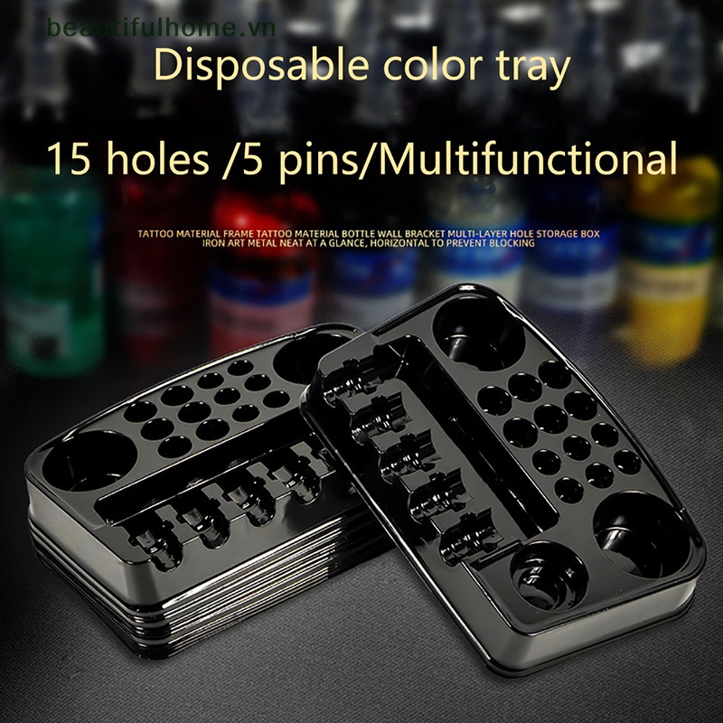 Bộ 12 Khay Đựng Mực Xăm Dùng Một Lần Bằng Nhựa Tiện Dụng