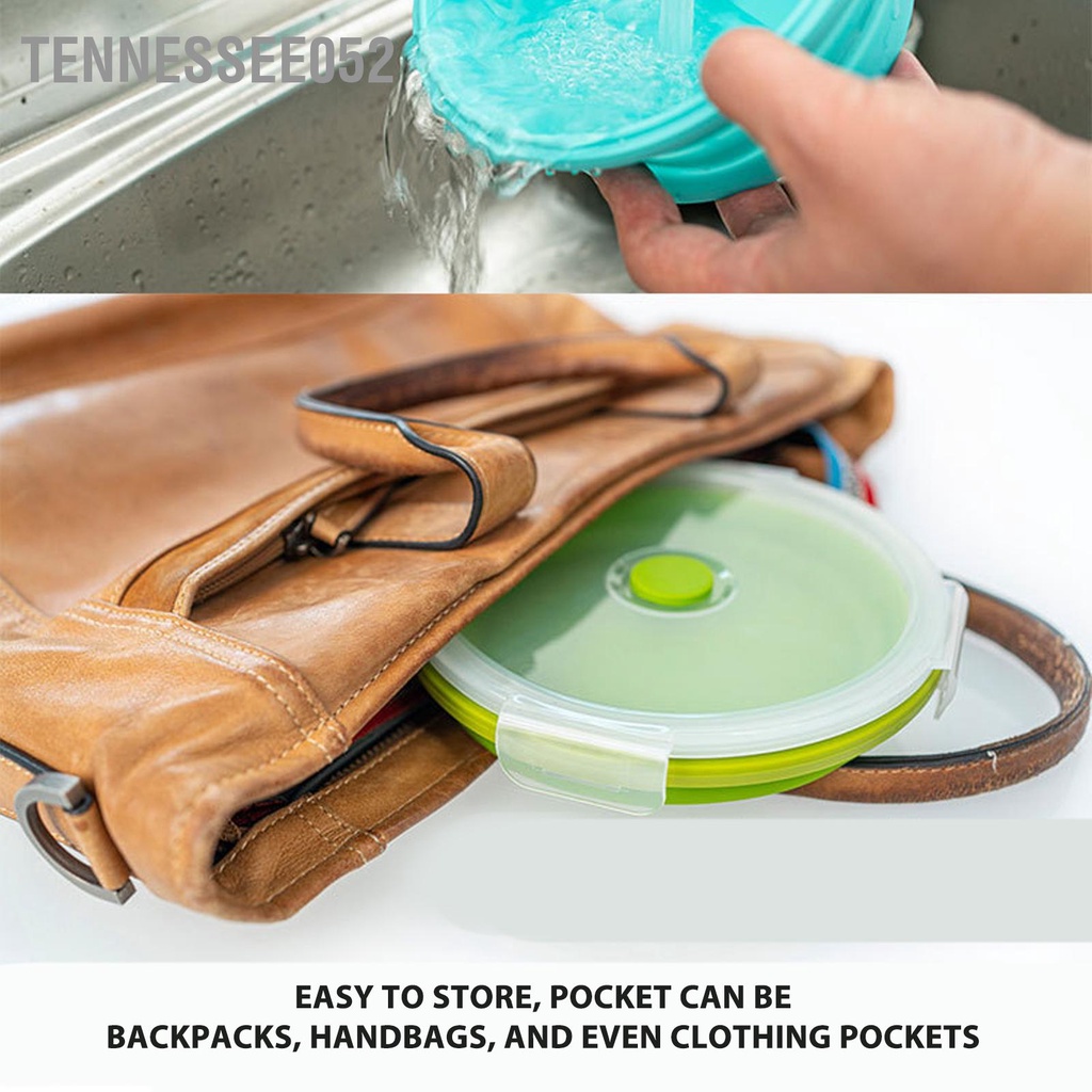 Tennessee052 Ốp Chó Bát Silicone Cấp Thực Phẩm Di Động Lớn Cho Du Lịch Ngoài Trời Đi Bộ Cắm Trại 500Ml