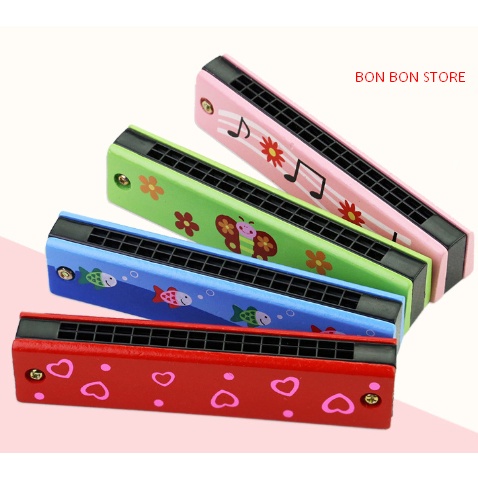 Kèn Harmonica đồ chơi 24 lỗ bằng gỗ cho bé