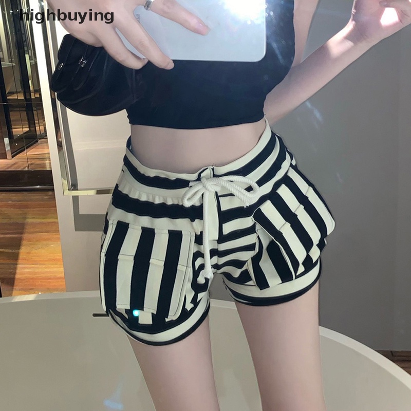 Quần Short Thể Thao Lưng Thun Rút Dây Thoáng Khí Thời Trang Mùa Hè Phong Cách Hàn Quốc