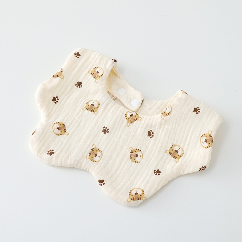 Yếm Ăn Vải Cotton Chống Thấm Nước Dành Cho Bé Sơ Sinh