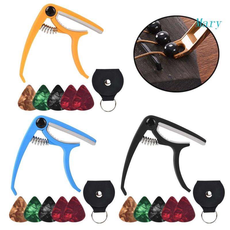 Kẹp Capo Và Miếng Gảy Đàn Guitar Bass Thay Đổi Nhanh Đa Năng