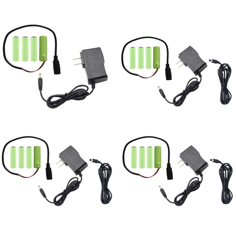 Dây Cáp Nguồn LR6 AA 6V 2A 5 5x2 1mm 4 AA Chuyên Dụng Cho Đèn LED Giáng Sinh